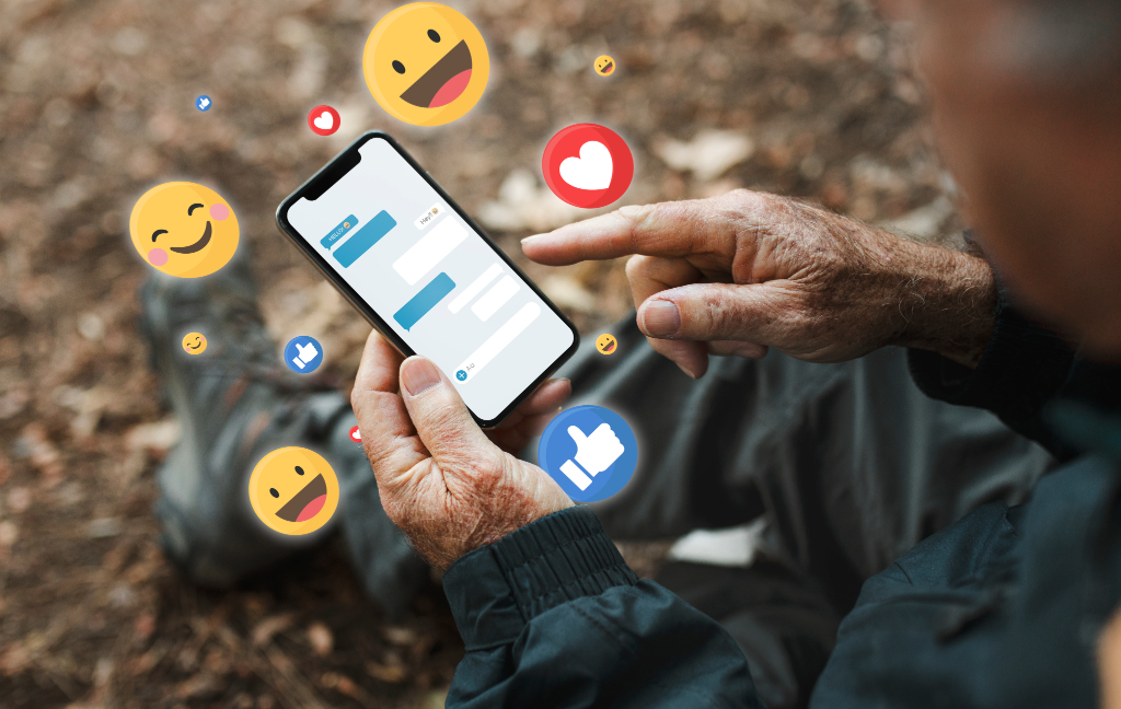 Celular mostrando interacciones en redes sociales